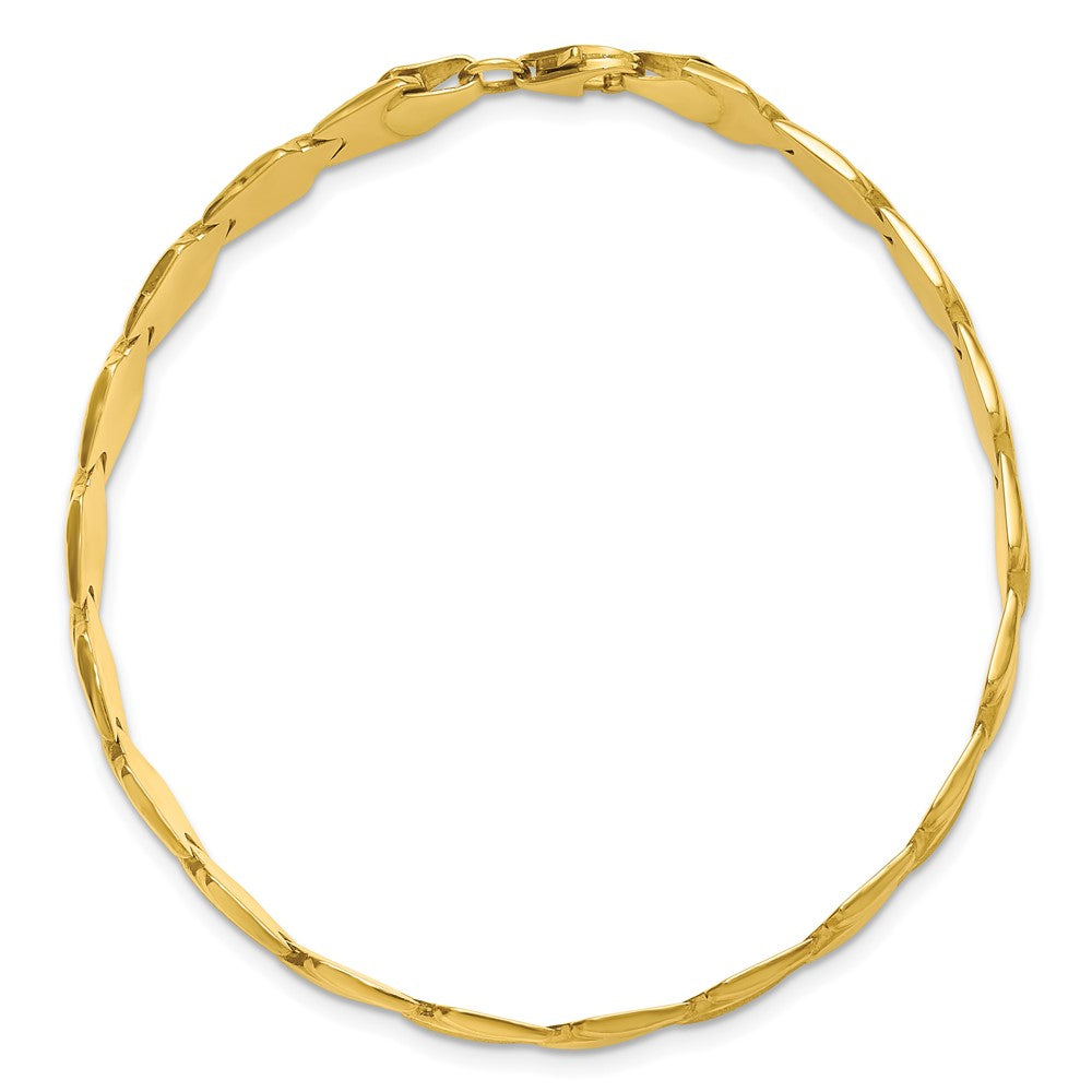10K Polished & Satin Fancy Link 7.5 in Bracelet