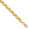 10K Polished & Satin Fancy Link 7.5 in Bracelet