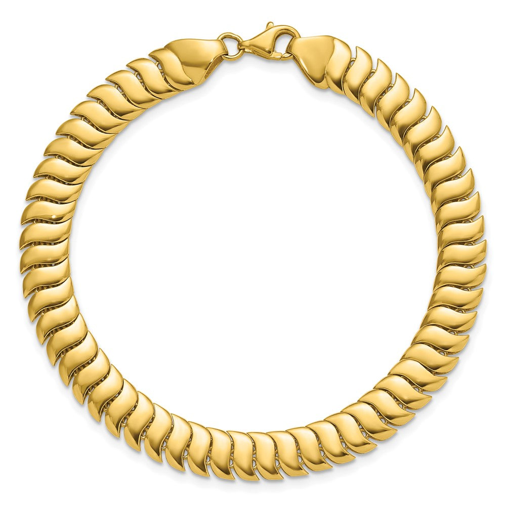 10K Polished Fancy Herringbone Link 7.5in Bracelet