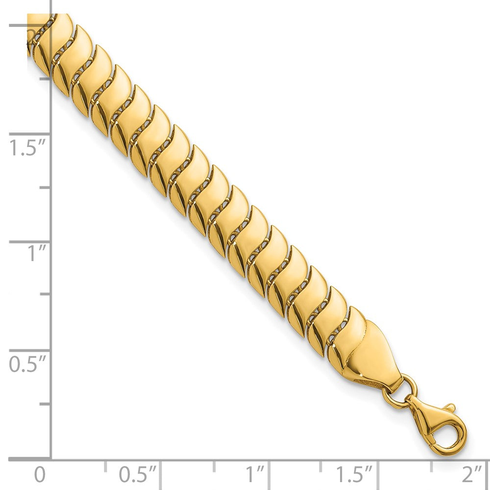 10K Polished Fancy Herringbone Link 7.5in Bracelet