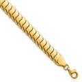 10K Polished Fancy Herringbone Link 7.5in Bracelet