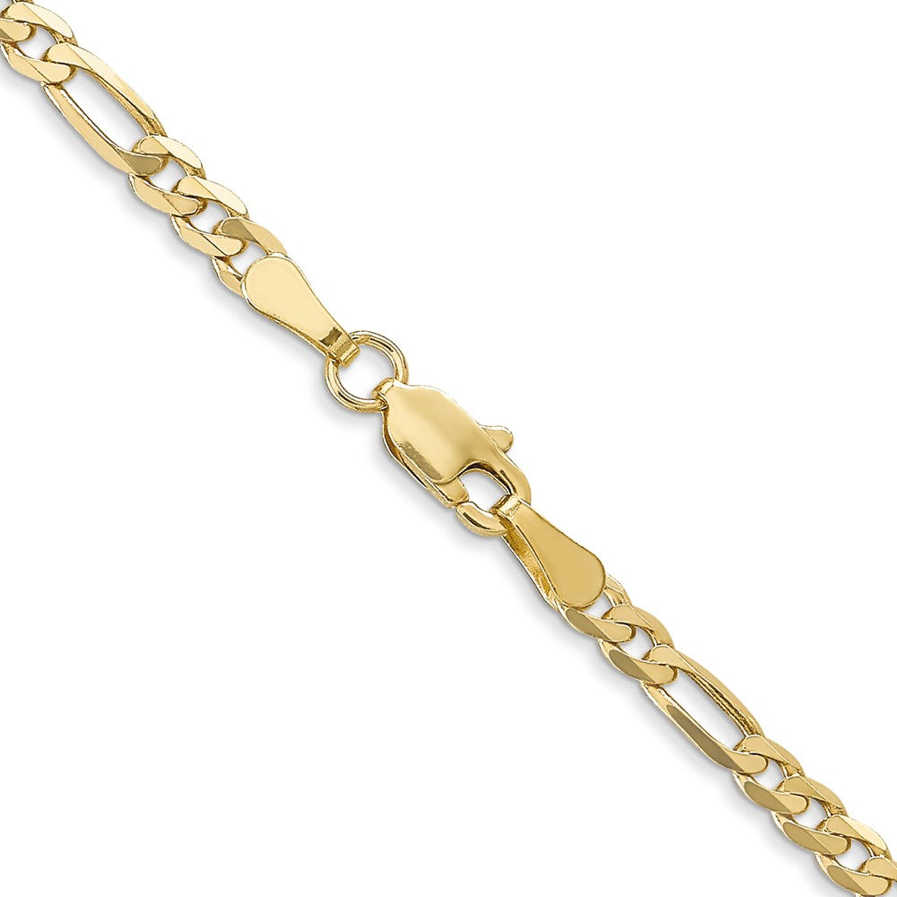 10K 3mm Flat Figaro Chain