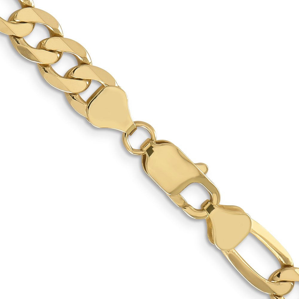 10K 7.5mm Flat Figaro Chain