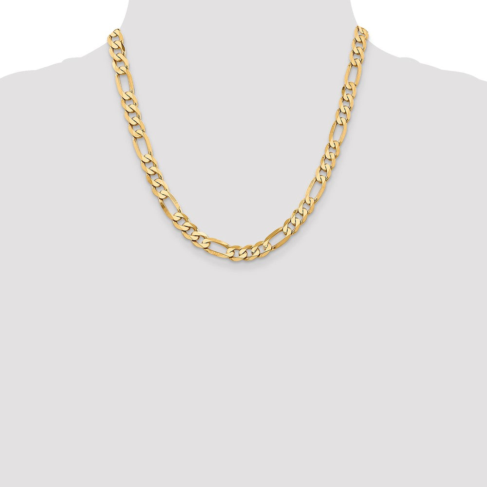 10K 7.5mm Flat Figaro Chain
