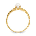 10k Madi K 3mm FW Cultured Pearl Birthstone Baby Ring