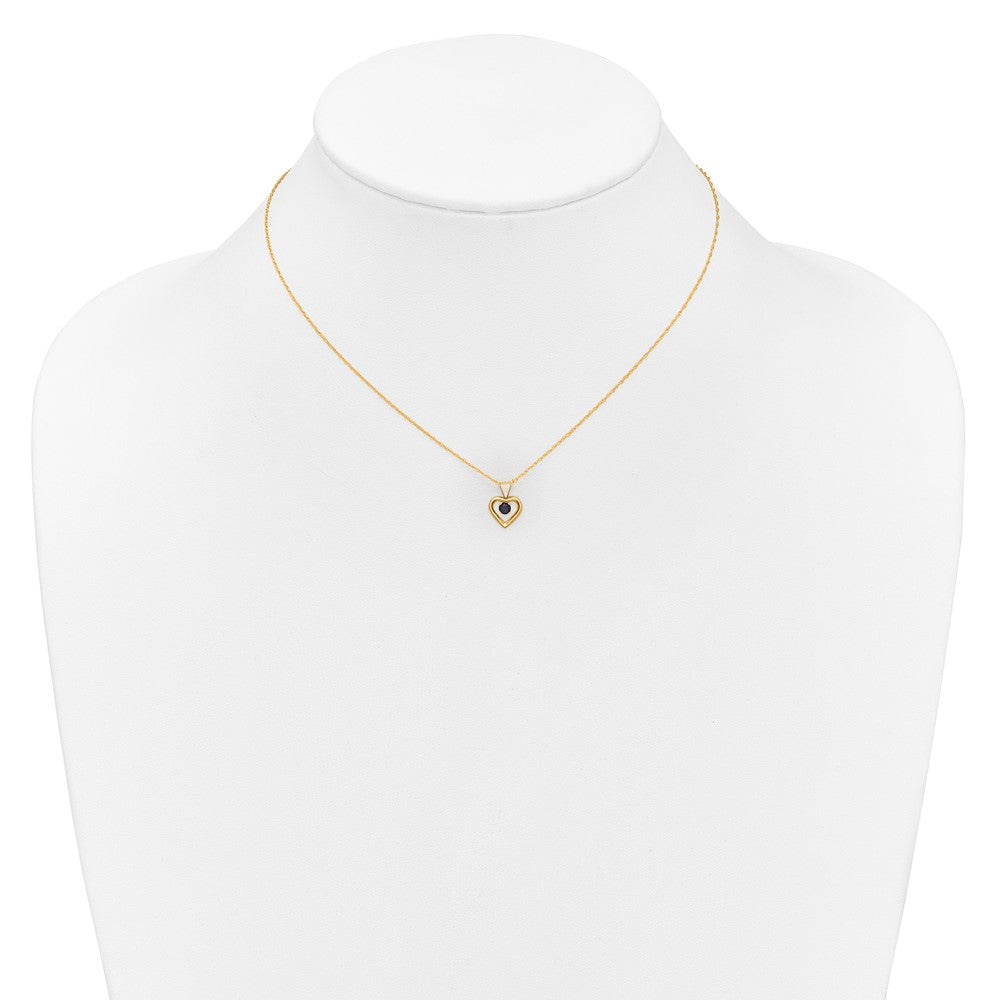 10k Madi K 3mm Sapphire Heart Birthstone Necklace