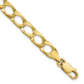10k 7.4mm Satin & Diamond-cut Fancy Link Bracelet