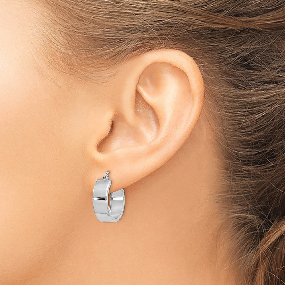 10k White Gold Fancy Hoop Earrings