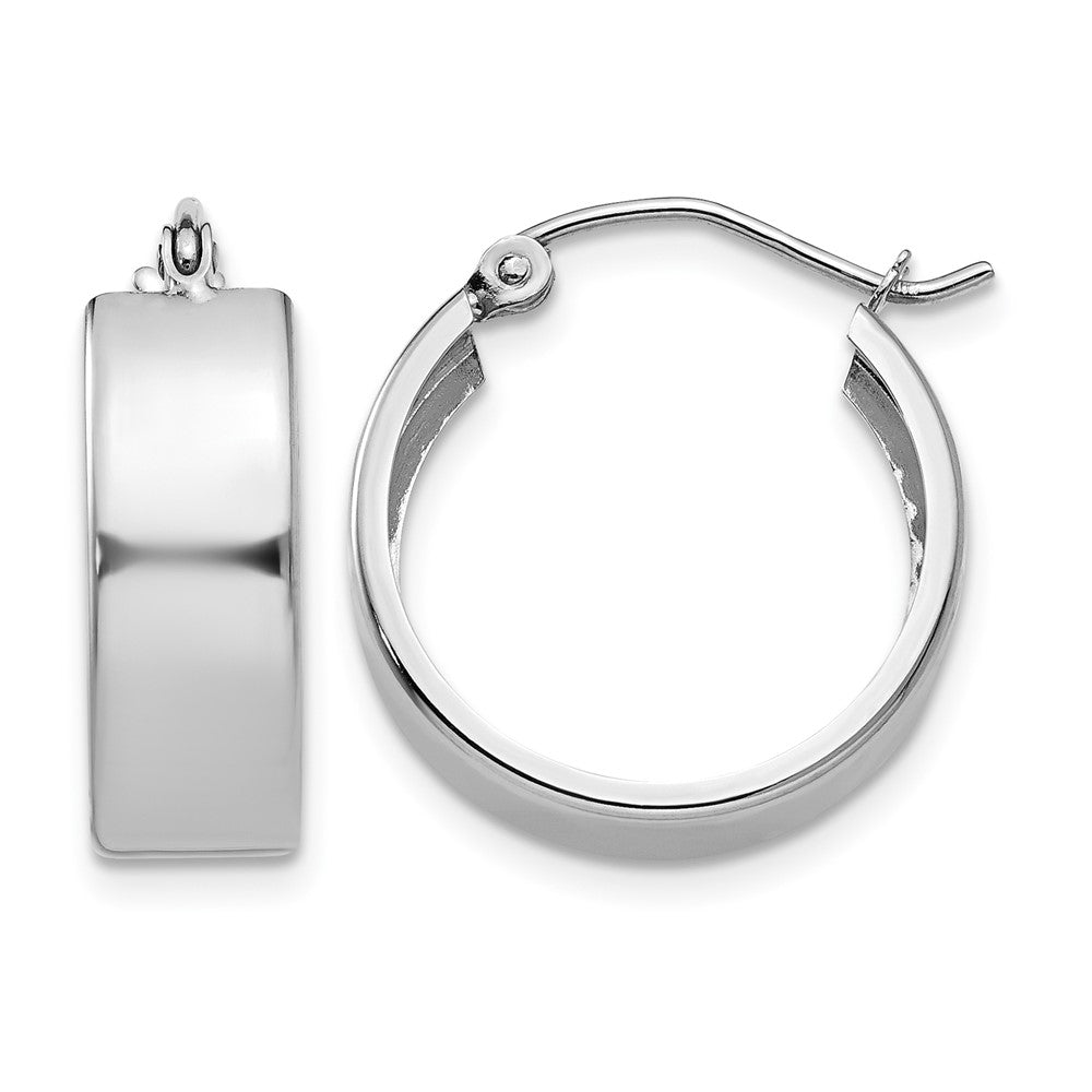 10k White Gold Fancy Hoop Earrings
