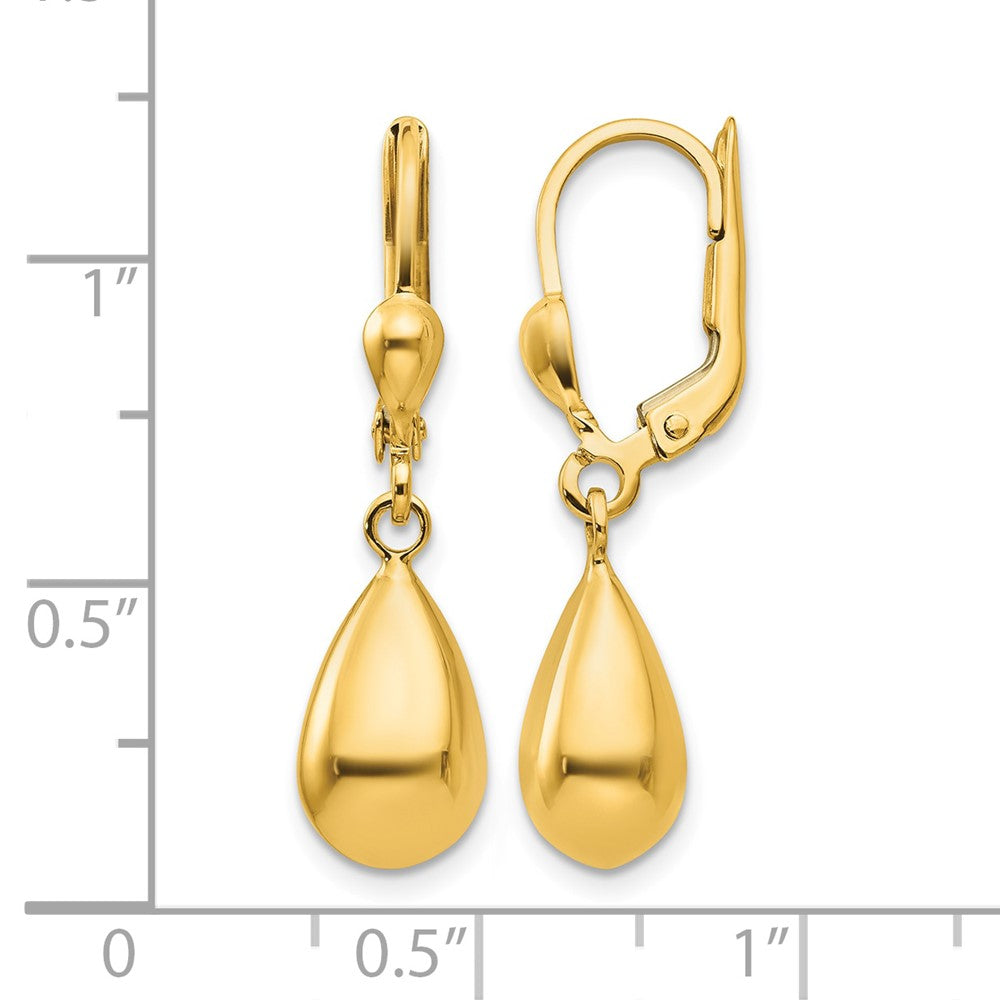 10k Polished Fancy Dangle Leverback Earrings