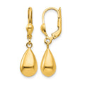 10k Polished Fancy Dangle Leverback Earrings