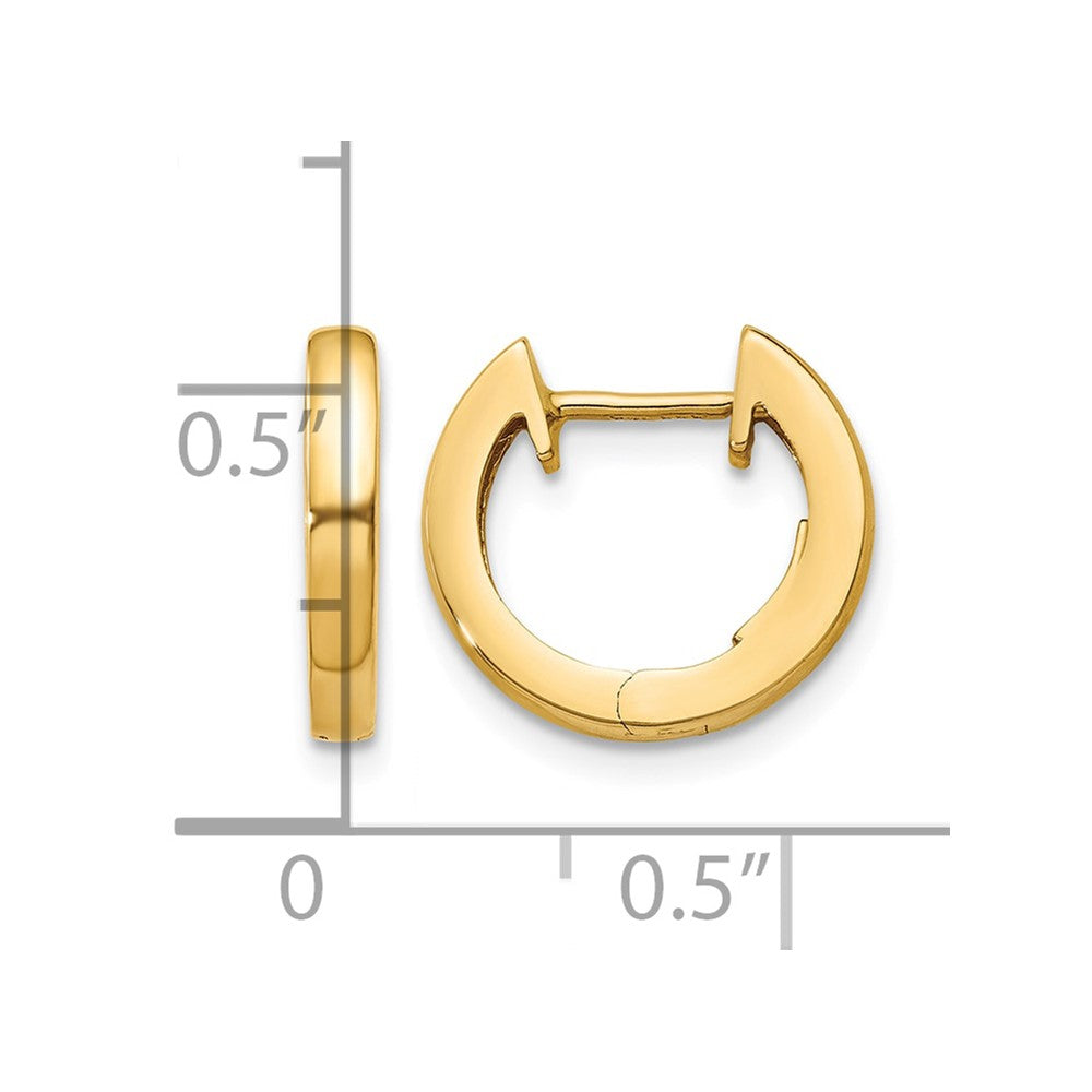 10k Polished 2MM Hinged Hoop Earrings