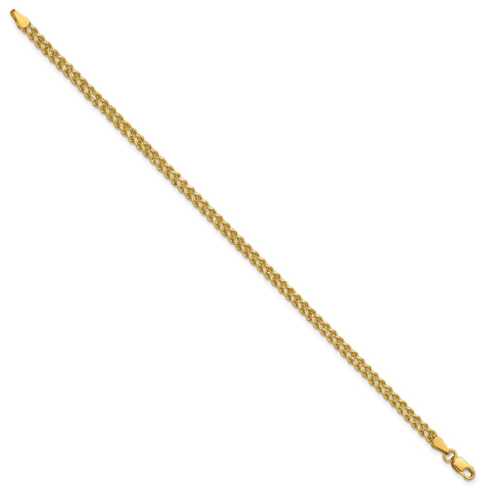 10k 3.0mm Wide Double Strand Rope Bracelet