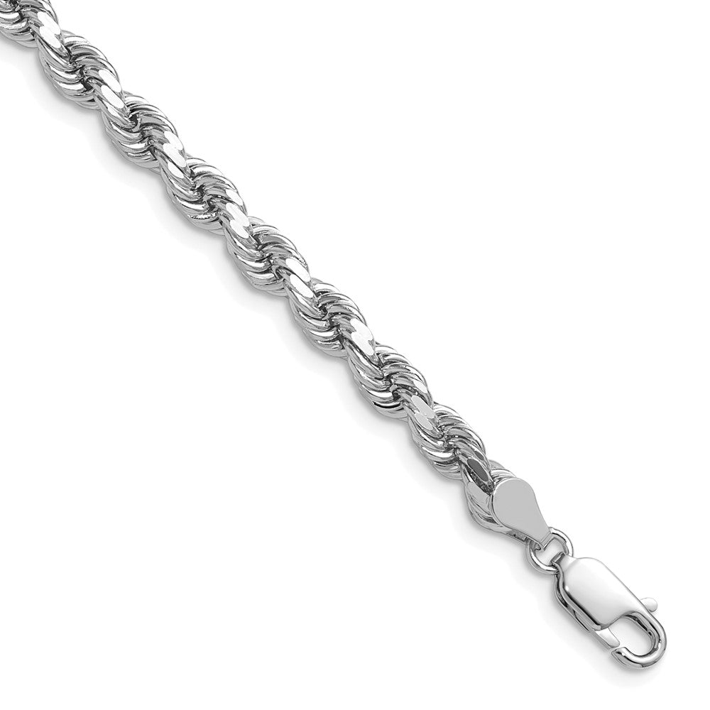 10k White Gold 4.5mm Diamond-cut Rope Chain