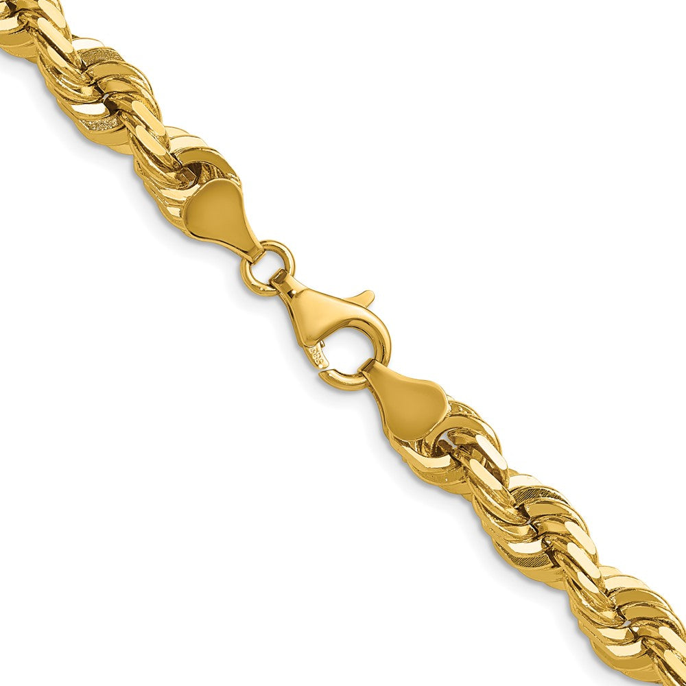 10k 7.0mm D/C Rope Fancy Lobster Clasp Chain