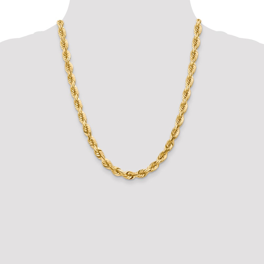 10k 7.0mm D/C Rope Fancy Lobster Clasp Chain
