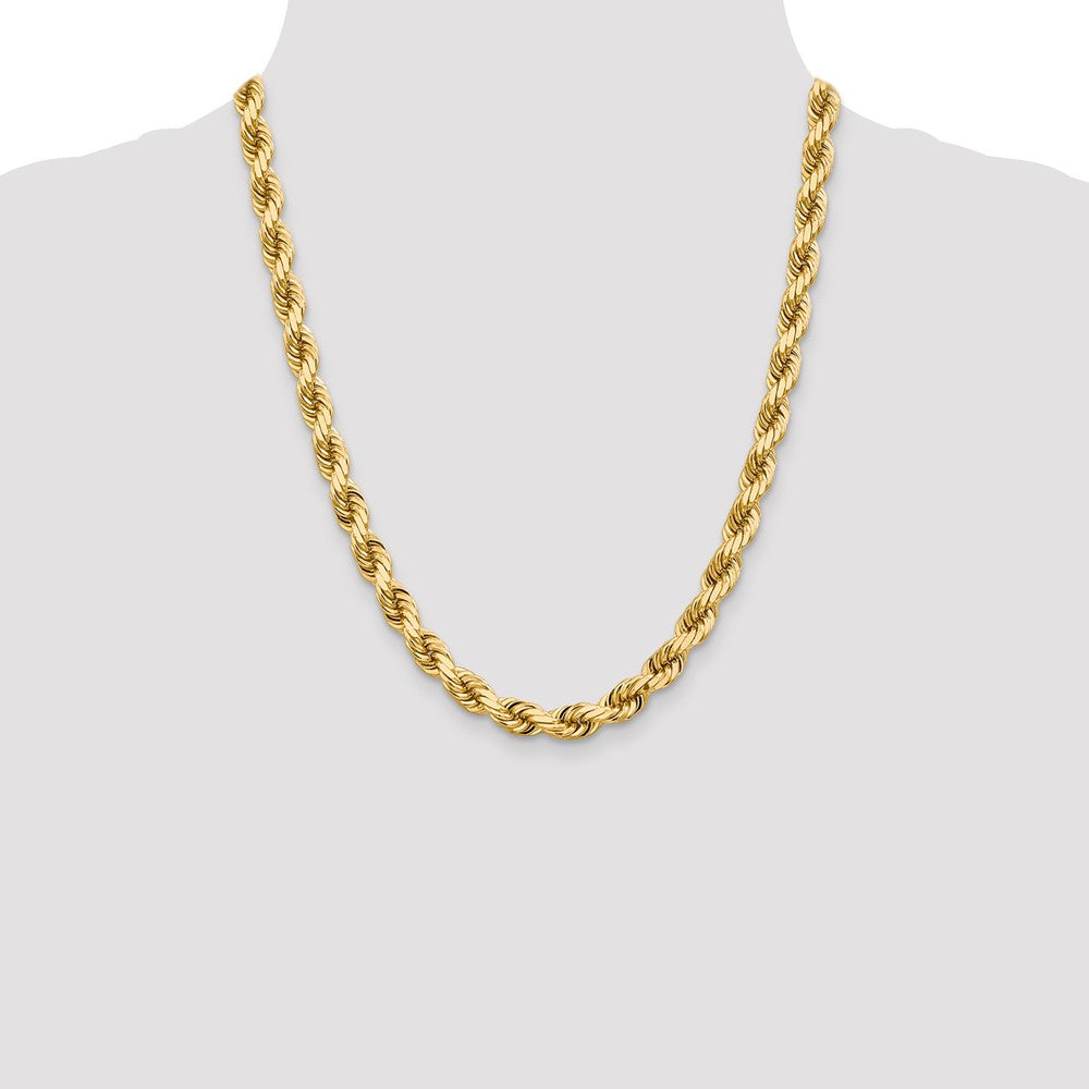 10k 8.0mm D/C Rope Fancy Lobster Clasp Chain
