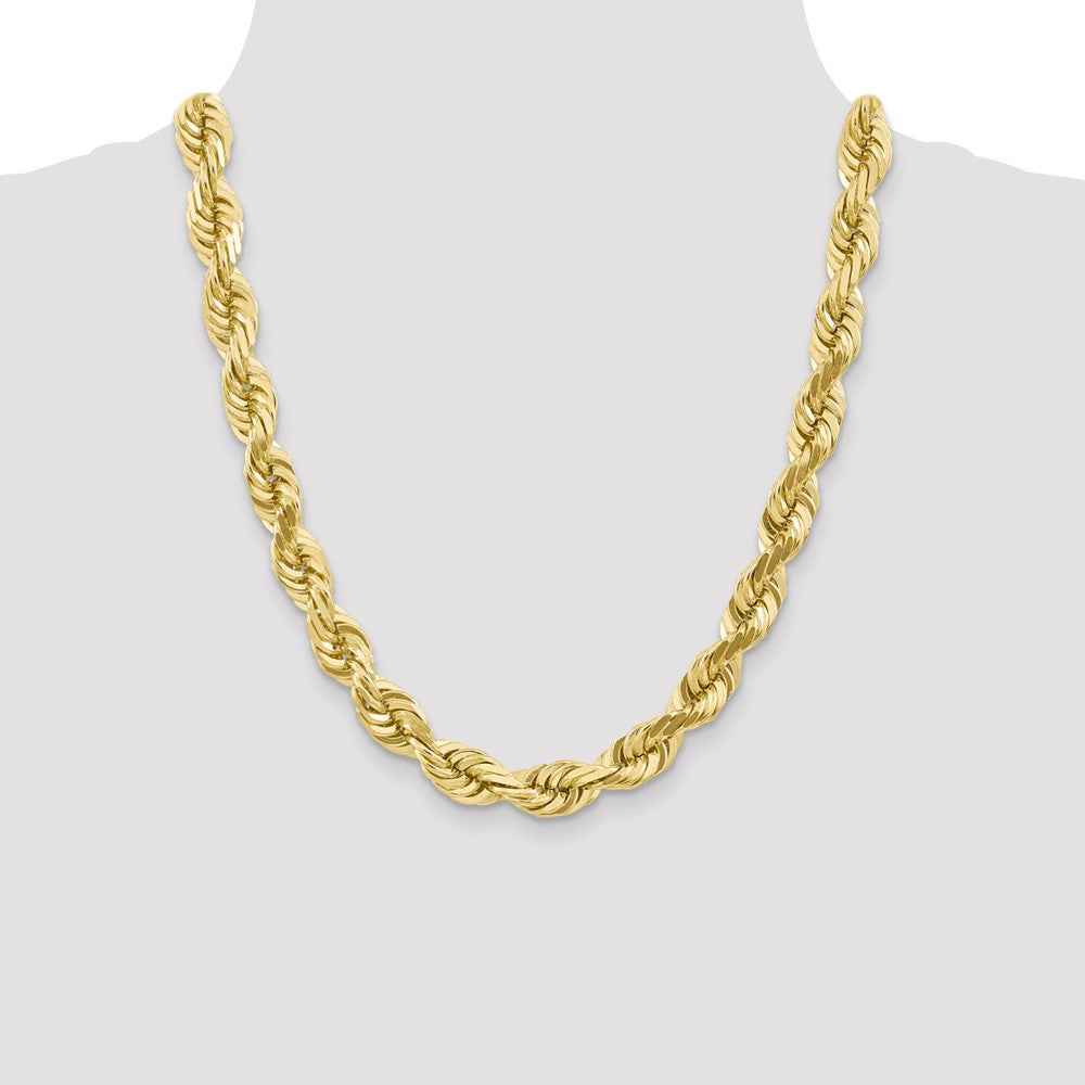 10k 10.0mm D/C Rope Fancy Lobster Clasp Chain