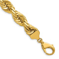10k 10.0mm D/C Rope Fancy Lobster Clasp Chain