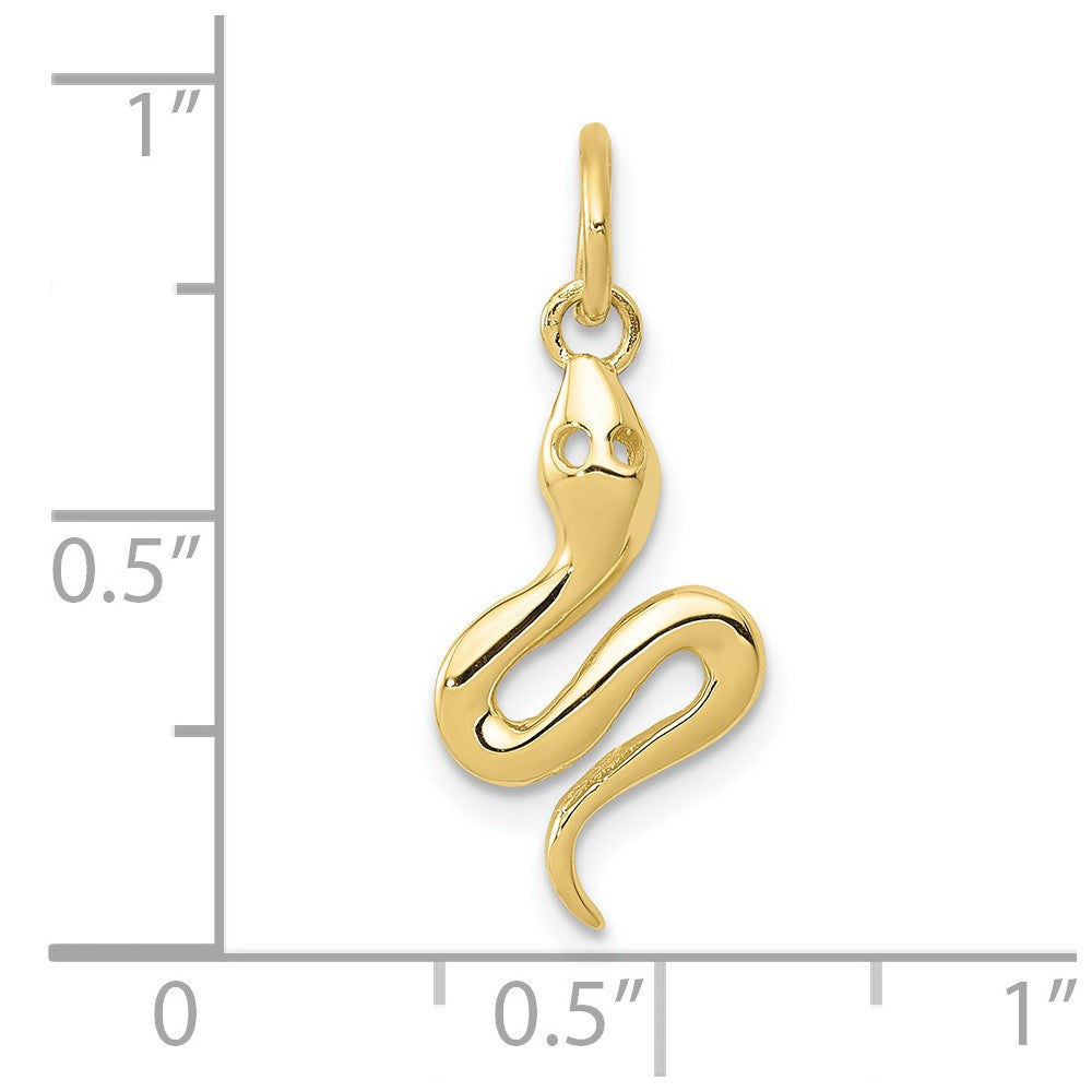 10k Solid Polished Snake Charm
