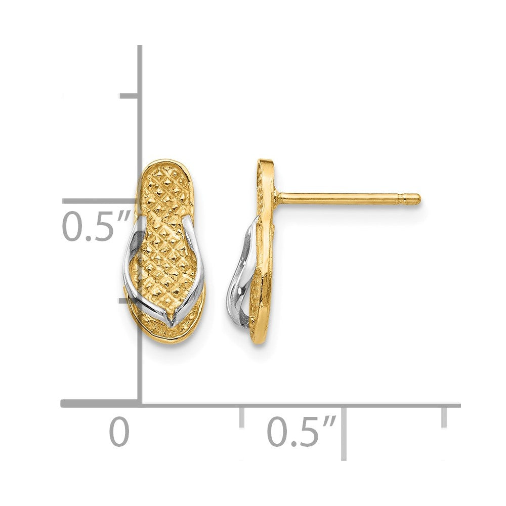 10K W/Rhodium Flip Flop Earrings