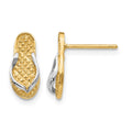10K W/Rhodium Flip Flop Earrings