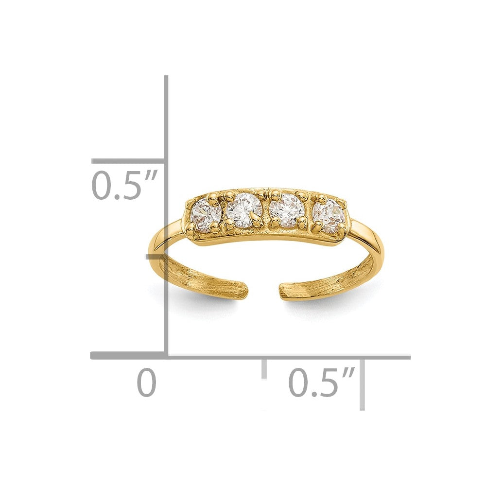 10K CZ Toe Ring