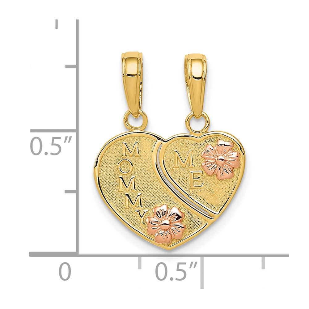 10K Two-tone MOMMY and ME Break-A-Part Charm