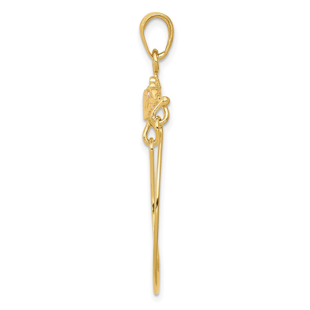 10k Two-tone Leaves w/Flower Charm Holder