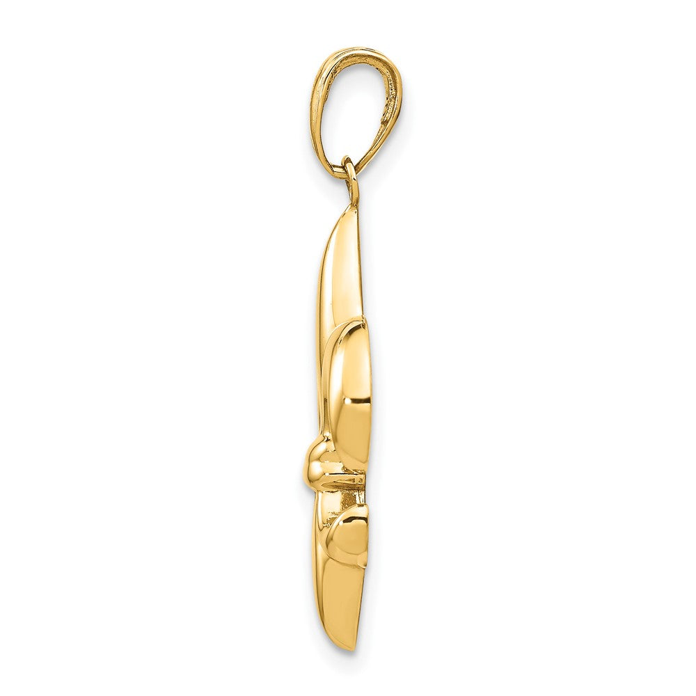10k Medium Fleur-De-Lis Pendant