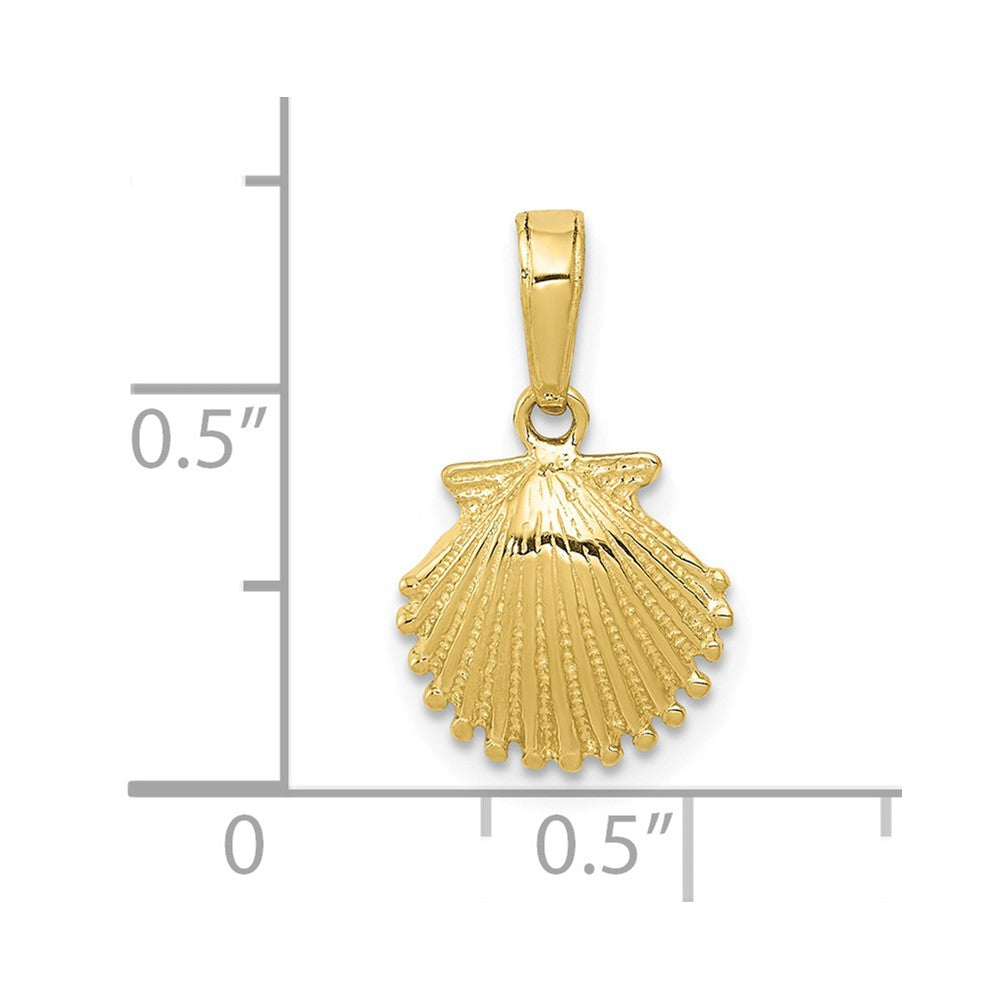 10k Scallop Shell Pendant