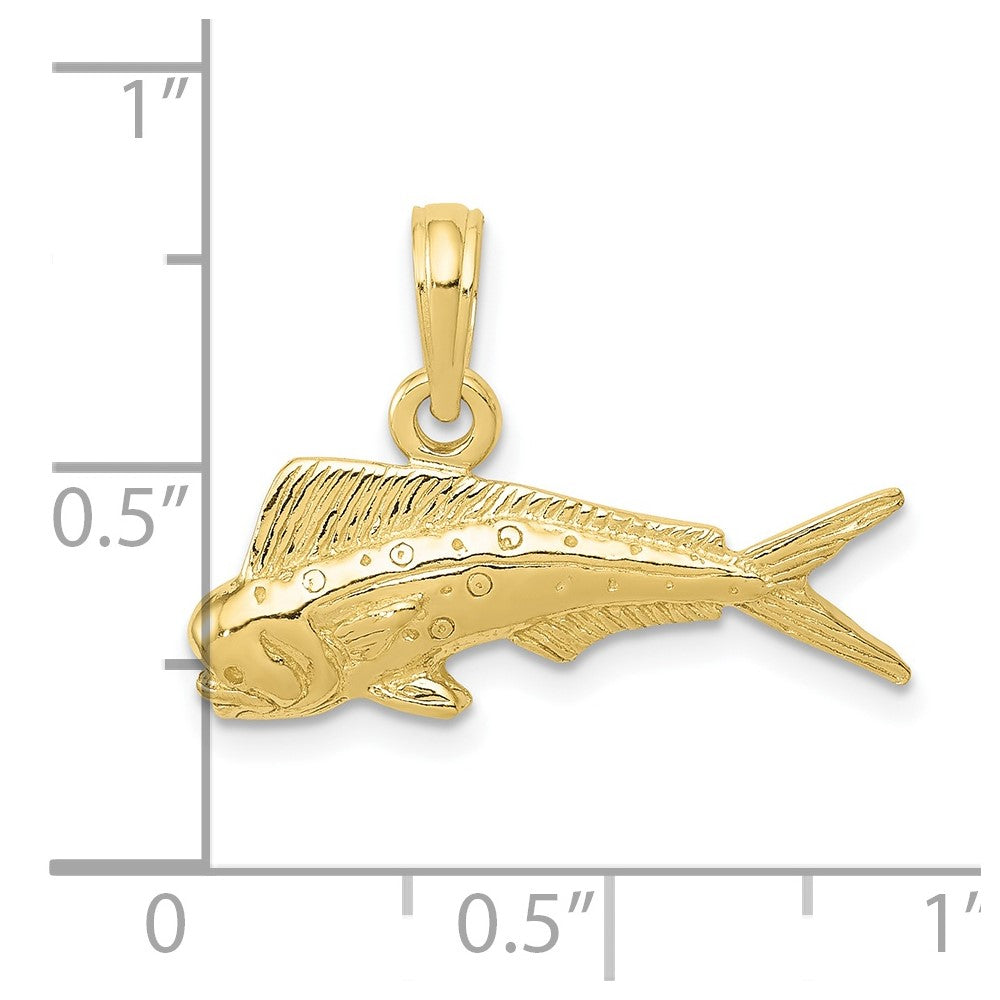 10k Mahi Mahi Fish Pendant