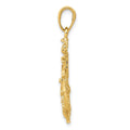 10K Medium Anchor w/Wheel Pendant
