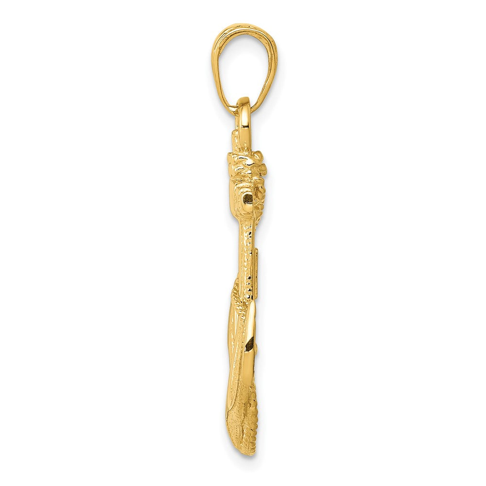 10k Anchor w/Rope Pendant