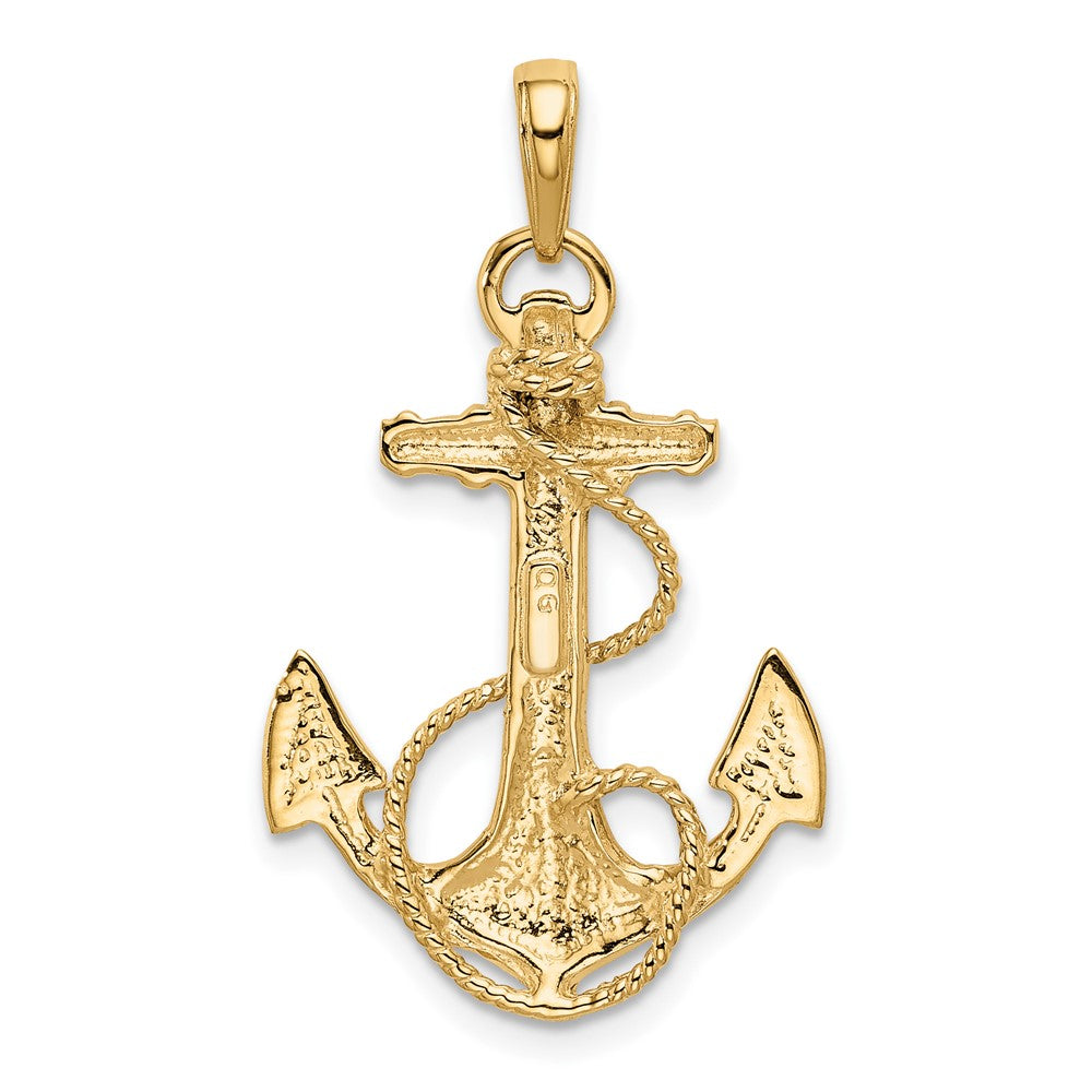 10k Anchor w/Rope Pendant