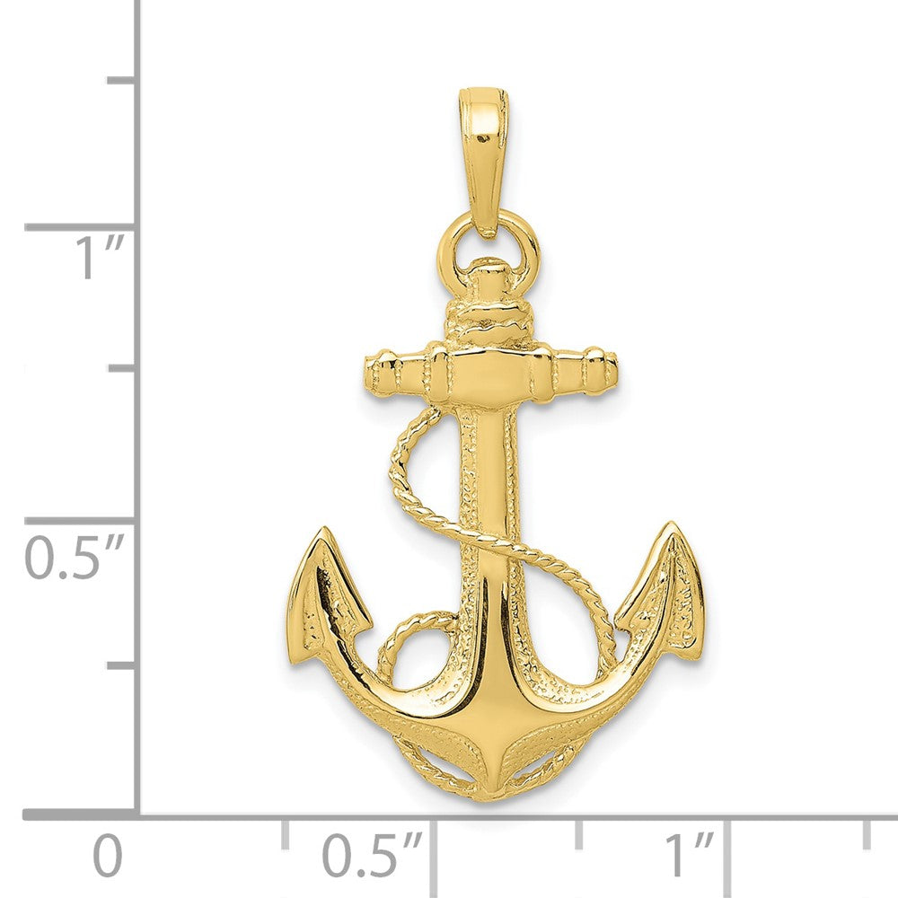 10k Anchor w/Rope Pendant