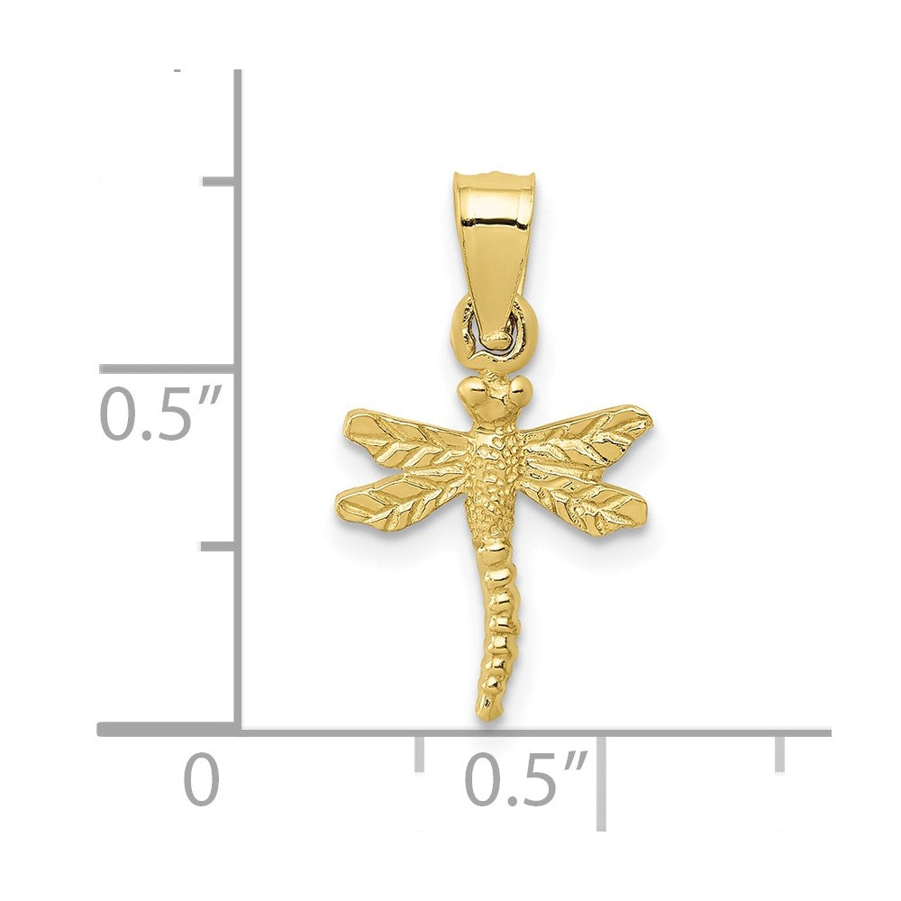10K Dragonfly Pendant
