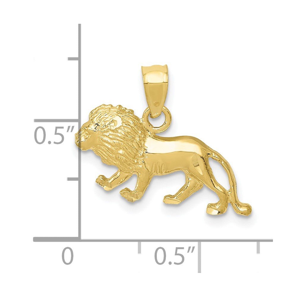 10K Diamond-cut Lion Pendant