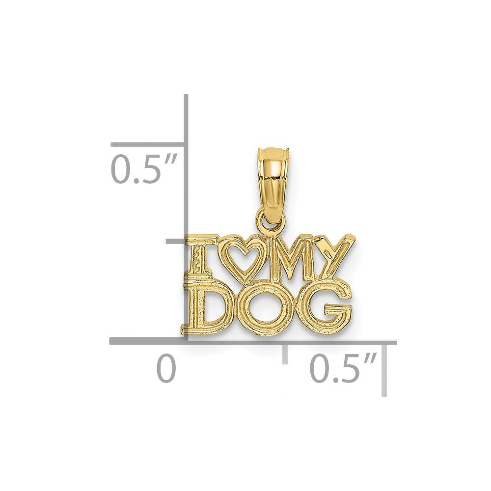 10k I HEART MY DOG Charm
