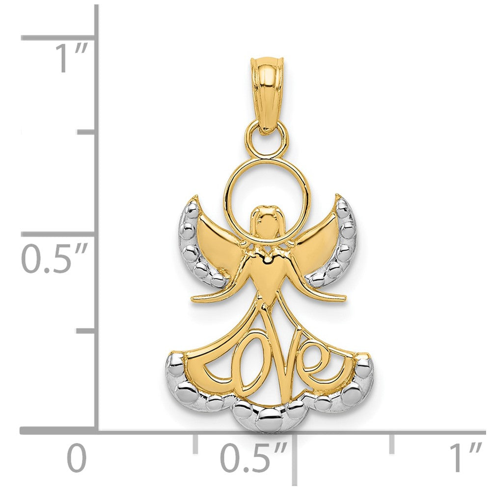 10k w/Rhodium Love Angel Pendant