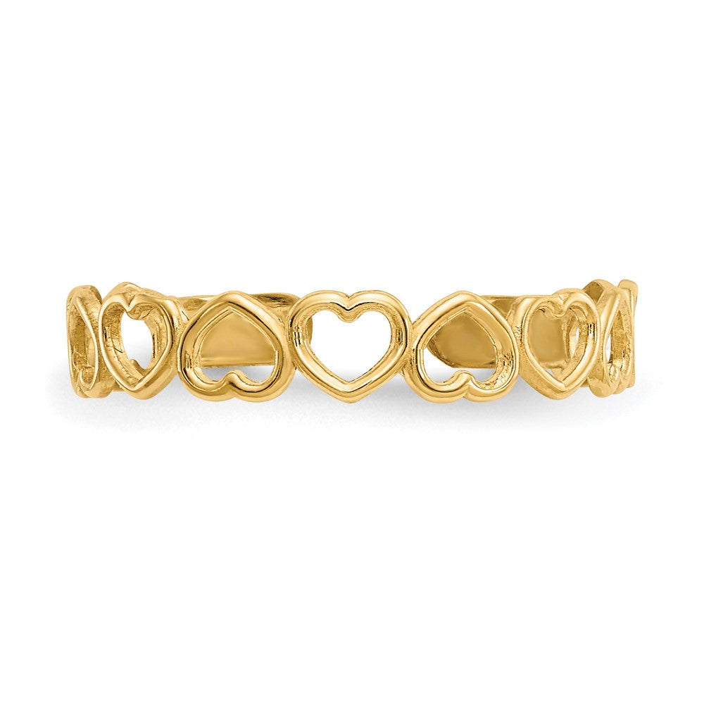 10k Open Hearts Toe Ring