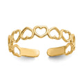 10k Open Hearts Toe Ring