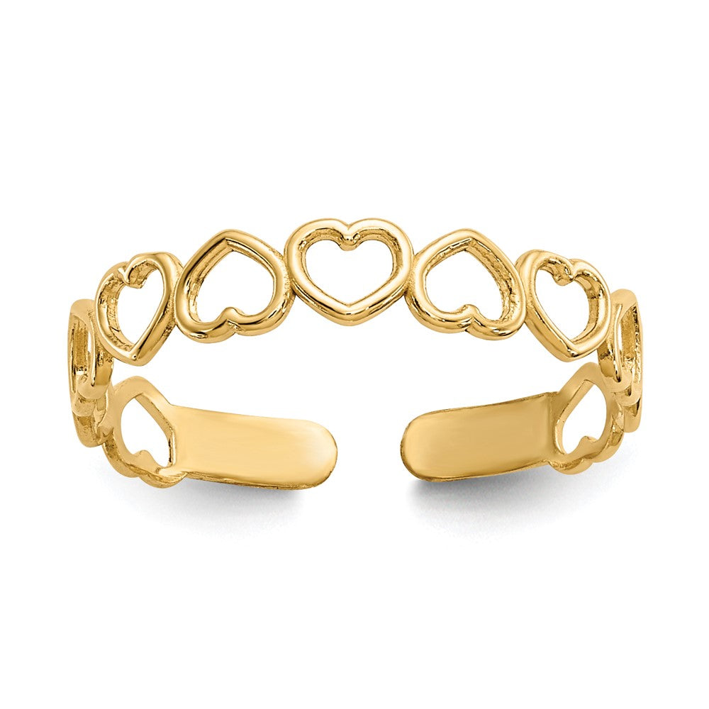 10k Open Hearts Toe Ring