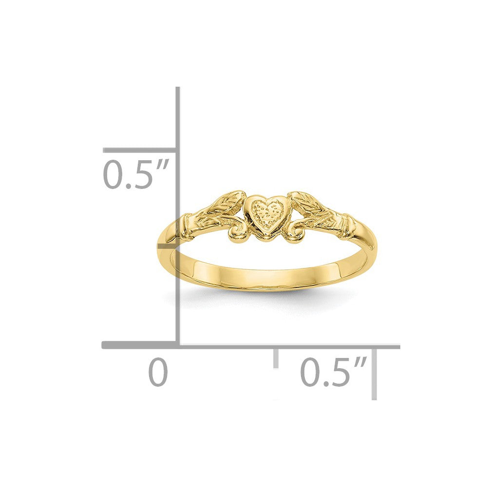 10k Heart Baby Ring