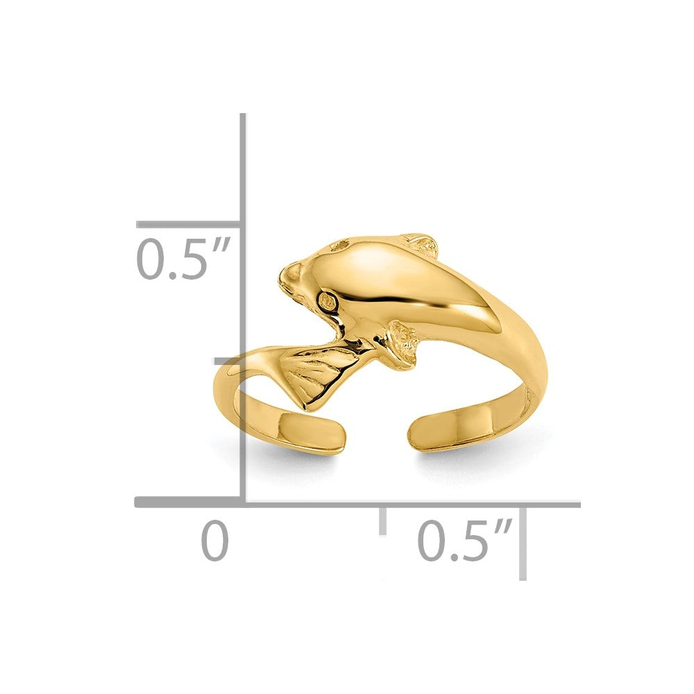 10K Dolphin Toe Ring
