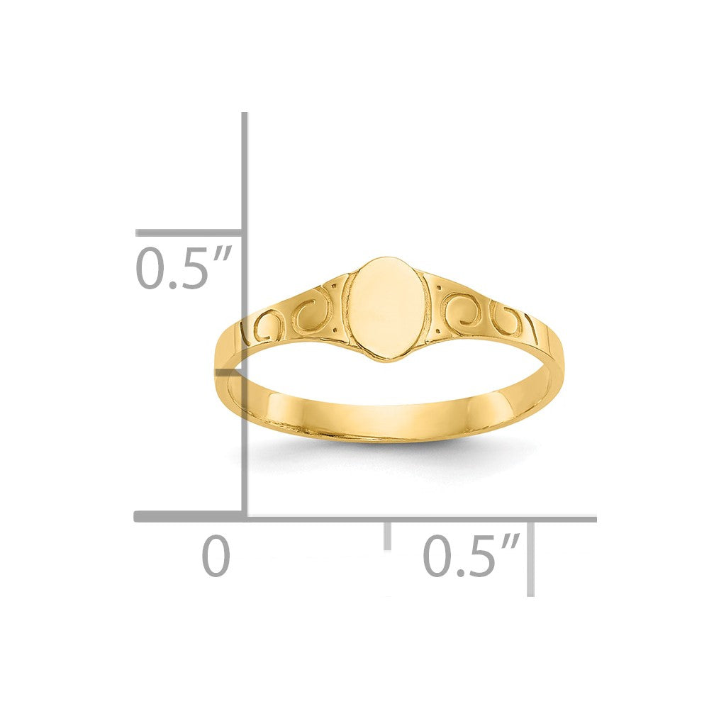 10k Polished Oval Child's Signet Ring