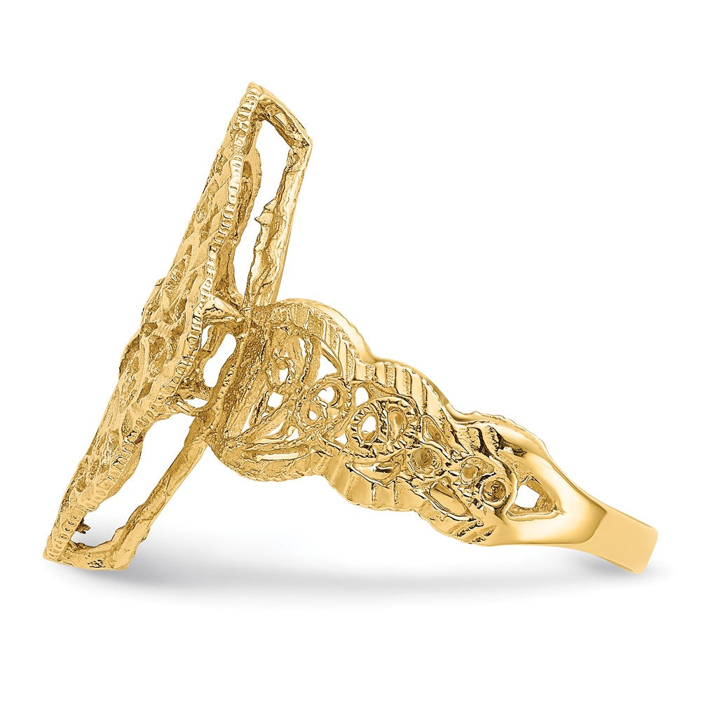 10k Diamond-Cut Filigree Ring