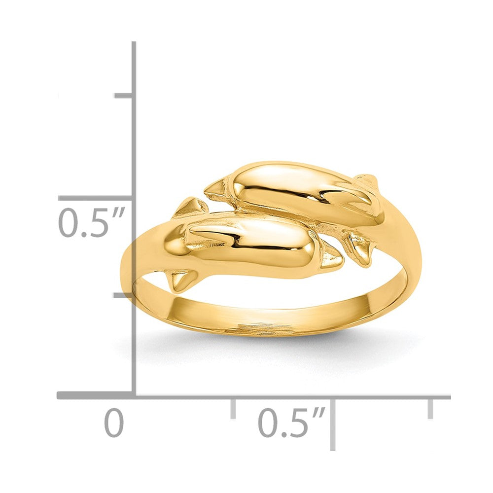 10k Double Dolphin Ring