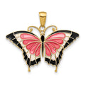 10K Enameled Butterfly Pendant