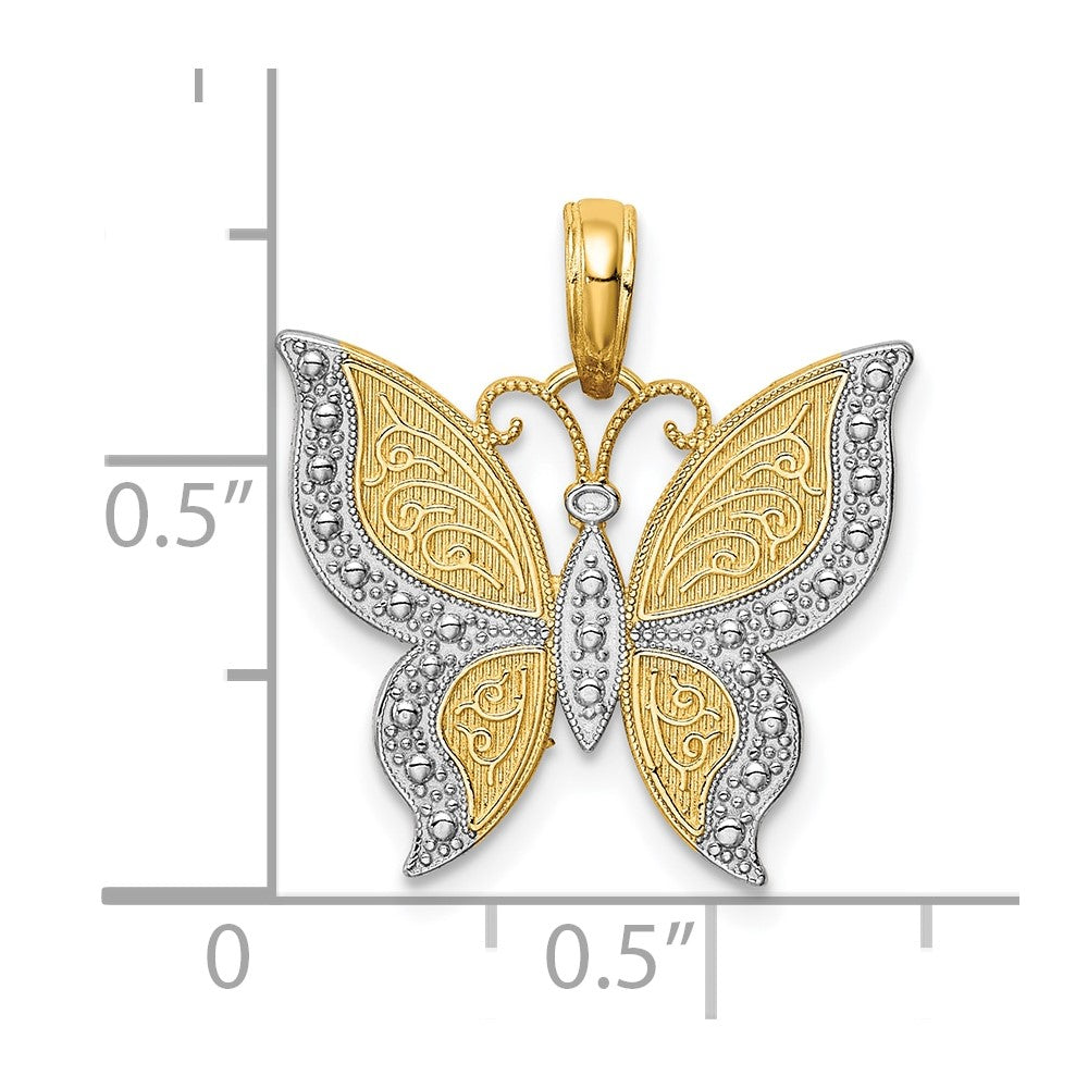 10K w/ Rhodium Butterfly Charm
